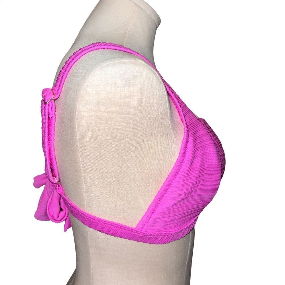 Jessica Simpson Ribbed Bikini Top Purple Retro Women's Large NWT - Picture 6 of 8
